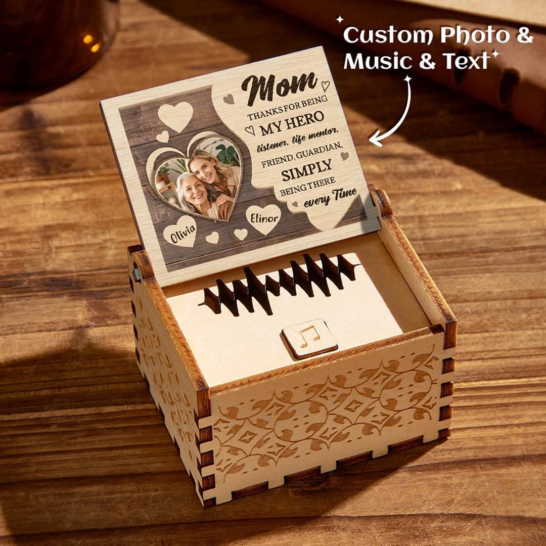 Personalized Wooden Photo Music Box Custom