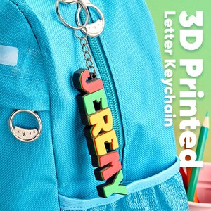 3D Cartoon Schlüsselanhänger mit Namesschild - Personalisierter 3D Cartoon Schlüsselanhänger mit Namen - Personalisierter Kinder Schlüsselanhänger - Einzigartige Geschenkidee