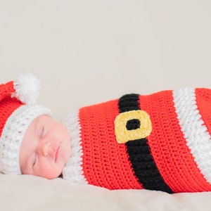 Newborn photo prop Santa Cocoon