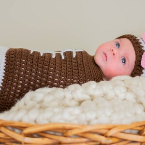 Newborn photo prop Football Cocoon