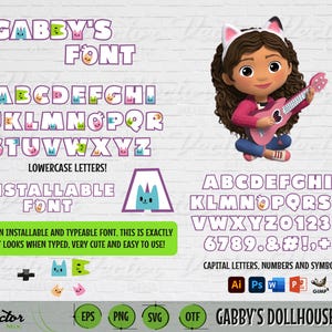 Font DollHouse installabile, lettere SVG, file per macchina Cricut, numeri, simboli, alfabeto, font Dollhouse, tipografia Cat House