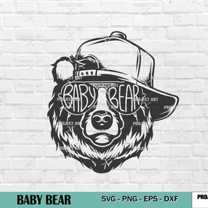 Bébé ours SVG, bébé ours avec lunettes de soleil, ours SVG, famille ours Svg, fichier coupe papa ours, petit garçon ours, papa Svg, svg Cool ours