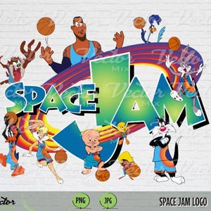 Space Jam PNG, Logo Space Jam PNG, scrapbooking, fanart-illustraties, afdrukbaar bestand, sublimatieontwerp
