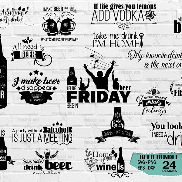 Alcohol Quotes Svg Bundle, Funny Alcohol Svg, Wine Svg, Beer Svg, Sassy Quotes, Coaster Svg, Whiskey Svg, Drinking Svg, Tequila Svg, Vodka