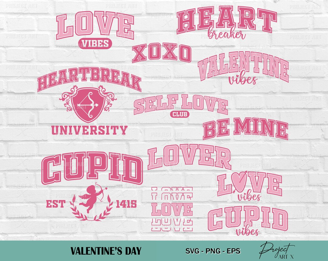 Retro Valentines Svg Bundle, Valentine's Day Bundle Svg Cupid Vibes Svg ...
