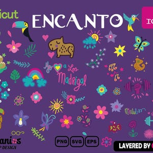 Encanto SVG Icons Bundle, Encanto Sublimation Cliaprts Collection, Encanto Icons Svg Png Cliparts Decals Birthday Cake Topper, Encanto PNG