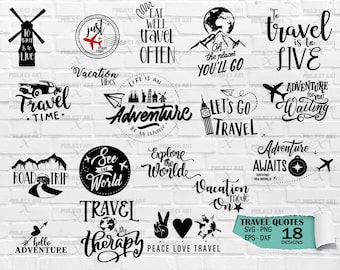 Travel Svg Bundle, Travel SVG Quotes & Sayings, Adventure, trip, Cut Files For Cricut, tourism svg, Clip art, Commercial use, Silhouette