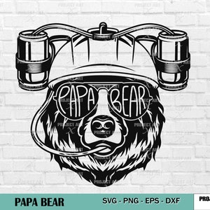 Papa ours SVG, papa ours avec de la bière SVG, papa SVG, papa ours chemise svg, conception de chemise papa, ours papa svg, fichiers coupés Cricut & Silhouette