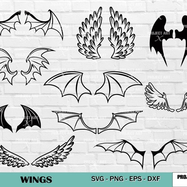 Bat Wings svg, Angels wigns svg, bat boys svg, Wings svg, wings clipart, Silhouette svg cut file, cutfile, bat wings Shirt