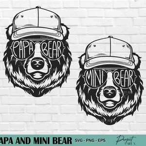 Papà Orso SVG, Papa Orso con occhiali da sole SVG, Papà Svg, Padre Png, Festa del papà Svg, Papà Giorno Svg, Paternità Svg, Regalo per papà, camicia del padre