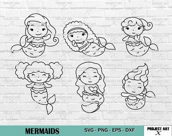 Mermaid svg, Mermaid princess,Under the Sea,Summer Girl,Birthday,T-Shirt, Little mermiad, Mermaid Bundle Svg, Cute mermaids, sea beach svg