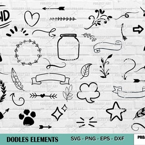 Doodle elements svg bundle,  filigree svg, swashes svg, swoosh svg, flourishes svg,  swirl svg, accent svg, divider svg, underline svg