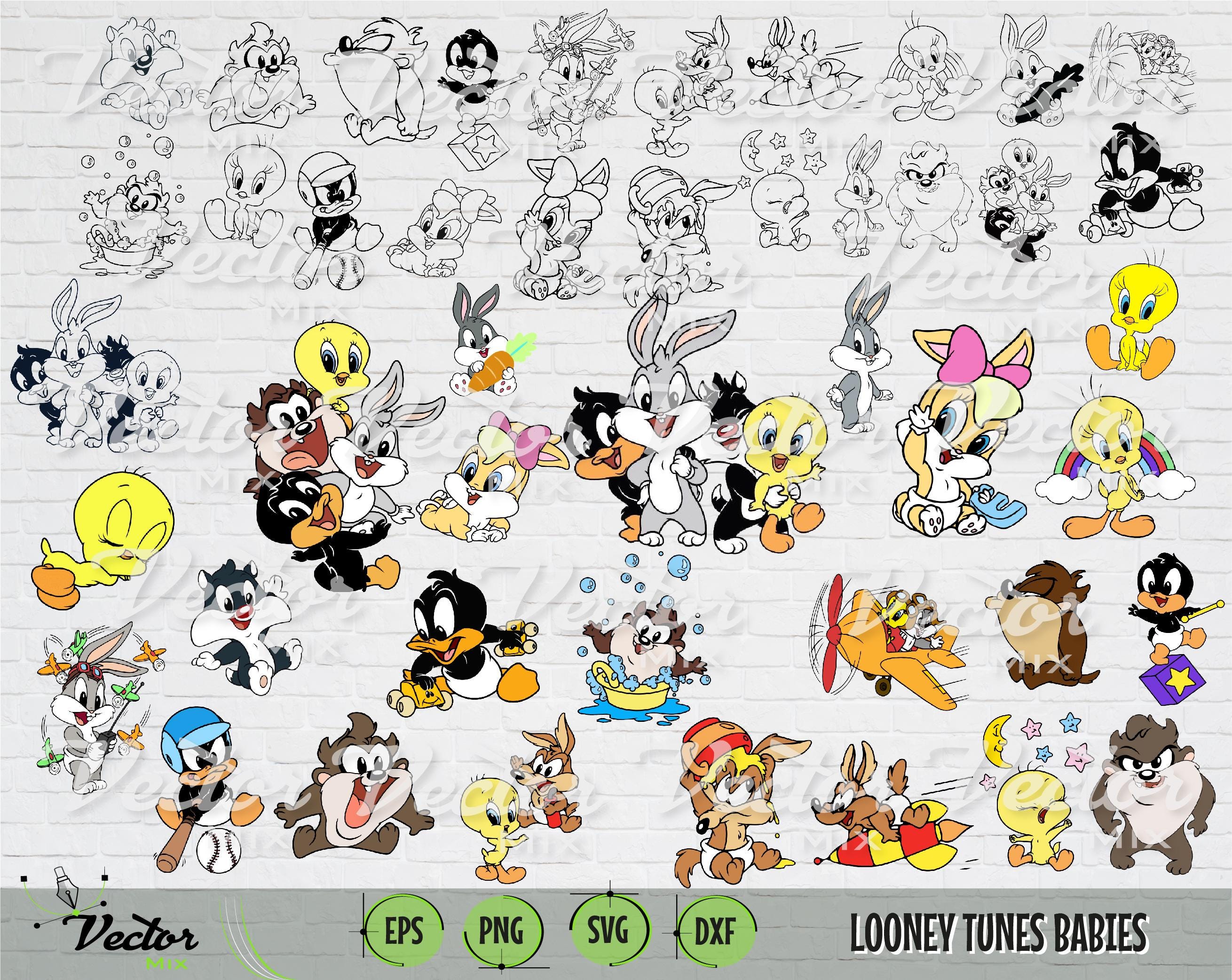 Looney Tunes PNG Bundle, 80 PNG looney tunes, Birthday Stickers PNG, Cute Clipart, Cartoon Vector, Baby Tunes Character, Cricut Digital Art