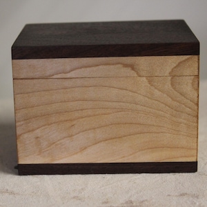 Handmade Curly Maple and Walnut Jewelry Box, Keepsake Box, Storage Box, Home Decor, Gift for Her, Gift for Him