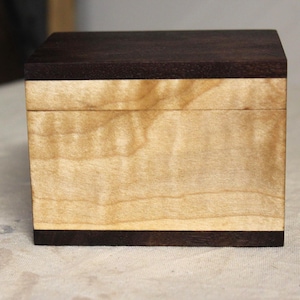 Handmade Curly Maple and Walnut Jewelry, Trinket, Storage, Keepsake Box Perfect Gift for Him or Her