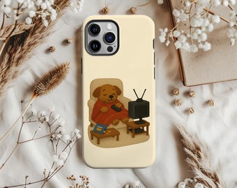 Embroidered Dog Phone Case With Unique, Aesthetic Cozy Dog Design