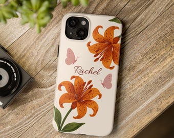 Personalized Embroidered Tiger Lily Phone Case