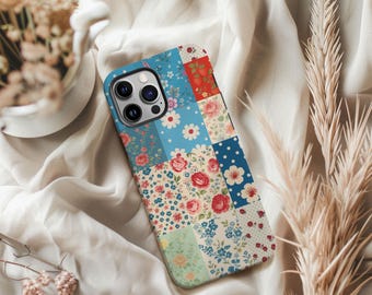 Floral Patchwork Phone Case: Boho Chic Wildflower Design