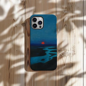 Sunset Oil Painting Phone Cases For iPhone 16 15 14 13 Pro Max 12 Mini 11 Galaxy S24 S23 With Artistic Stylish Aesthetic Design, Gift