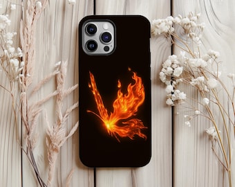 Fiery Butterfly Phone Cases With Burning Fire Flame, Aesthetic Case