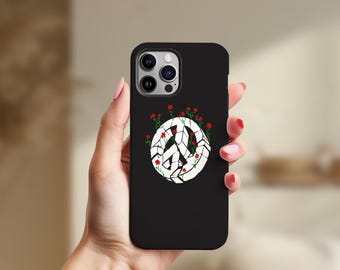 Peaceful Blooms Floral Phone Cases With Peace Sign