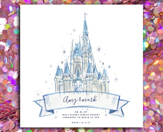 Disney Castle Wedding Invitation Instant Download Etsy