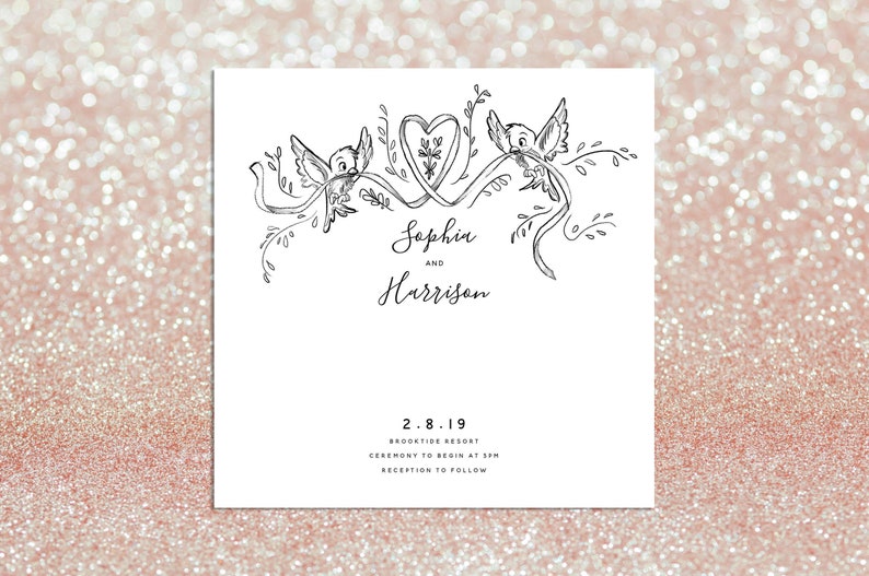 Disney Wedding Invitation Instant Download Engagement Etsy