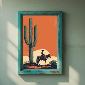 Rustic Cowboy Poster: Vintage Western Wall Art (Digital Download 12x18 & 24x36&quot;)