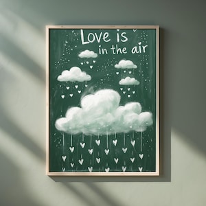 Romantische Tafel Wandkunst, Liebe ist in der Luft Druck, Valentinstag Wanddekoration, Jubiläumsgeschenk, druckbare digitaler Download