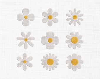 Daisy Flowers Bundle Embroidery Design Mini Daisies Flowers Embroidery Design Mini Flowers Embroidery Design Daisy Flower 5 Sizes Download