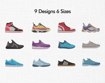 Sneakers Bundle Embroidery Design, Sneaker Embroidery Design, Shoes Embroidery Design, Sneakers Set Machine Embroidery Design 6 Sizes