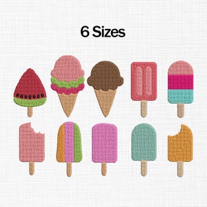 Ice Creams Set Embroidery Design, Popsicle Embroidery Design, Mini Ice Creams Embroidery Design, Summer Embroidery Design, Bundle Embroidery