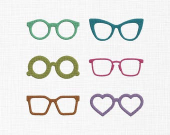 Mini Glasses Embroidery Design, Sun Glasses Embroidery Design, Kids Glasses Embroidery Design, Mini Embroidery, Kids Embroidery, Glasses Set