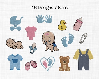 Baby Set Embroidery Design, Cute Baby, Baby Cloths, Baby Toys, Baby Hands, Baby Feet, Kids Embroidery, Mini Embroidery Design, Baby Bundle