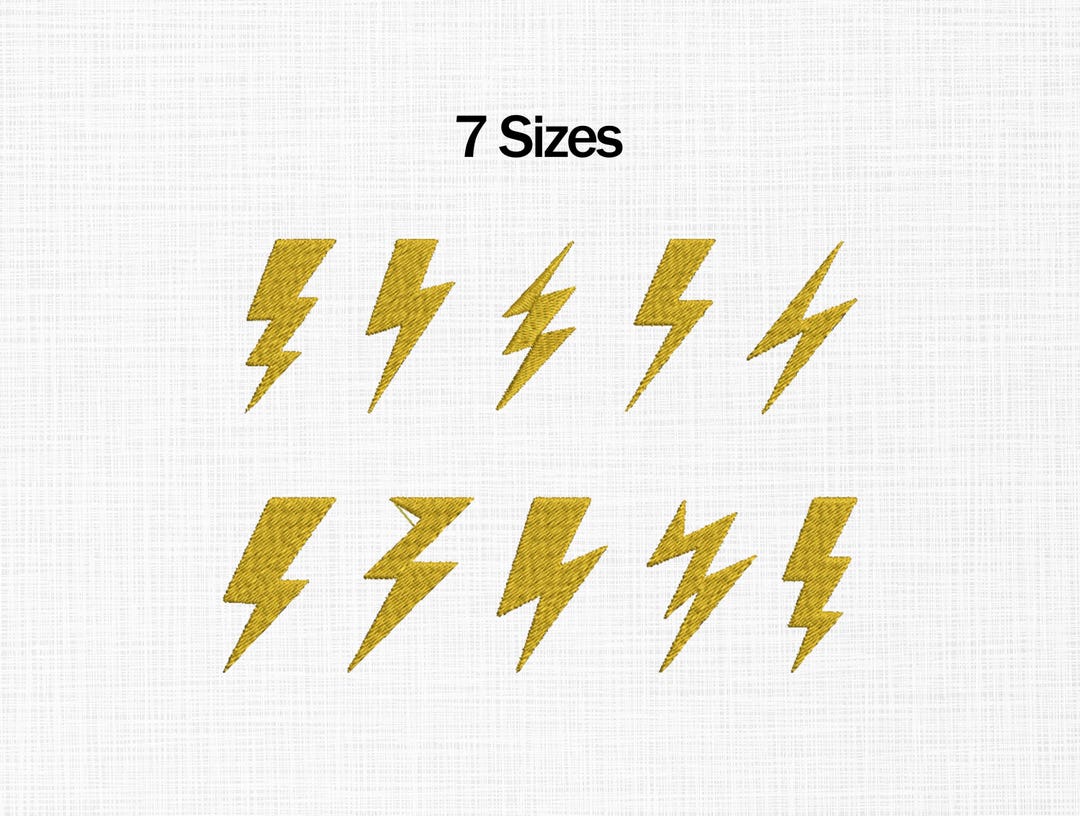 Lightning Bolt Embroidery Design, Mini Lightning Bolt Embroidery Design ...