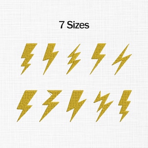 Lightning Bolt Embroidery Design, Mini Lightning Bolt Embroidery Design, Lightning bolt Set Embroidery, Light Embroidery, Energy Sign Design
