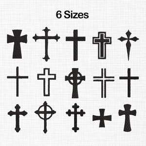 Christian Cross Bundle Embroidery Design, Jesus Cross Embroidery Design, Cross Embroidery, Cross, Jesus, Religious Embroidery 6 Sizes