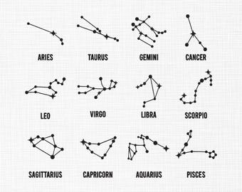 Konstellationen Sternzeichen Stickmuster, Sternzeichen Stickmuster, Horoskop Symbole, Astrologie Stickmuster, Geburtsbilder