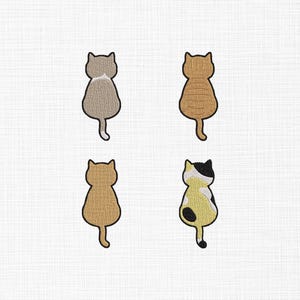 Mini Cats Machine Embroidery Design Set, Cute Cat Embroidery Patterns, Mini Embroidery Designs, Cute Cat Set Embroidery Design, 7 Sizes