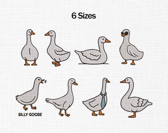 Goose Embroidery Design, Cute Goose Bundle Embroidery Design, Silly Goose Embroidery Design, Birds Embroidery, Mini Bundle , Mini Goose