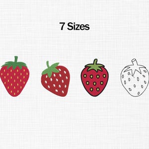 Strawberry Embroidery Design, Strawberry Set Embroidery Design, Strawberry Applique Embroidery Design, Fruits Embroidery Design 7 Sizes