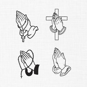 Praying Hands Embroidery Design, Prayer Embroidery Design, Christian Embroidery Design, Faith, Religious, Rosary Hands Bundle Embroidery