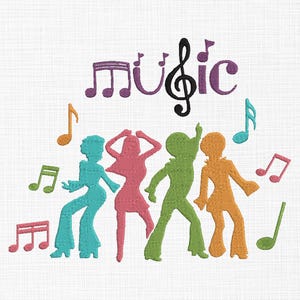 Music Embroidery Design, Music Notes Embroidery Design, Dancers Embroidery Design, Music Lovers Embroidery Bundle Embroidery 6 Sizes