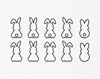Bunny Embroidery Design, Bunny Line art Embroidery Design, Easter Bunny Embroidery Design Bunny Applique bundle embroidery 5 Sizes