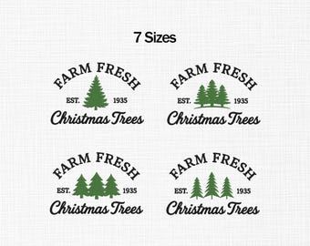Bauernhof Frische Weihnachtsbäume Stickmuster, Weihnachtsbaum Stickmuster, Weihnachtsstickerei, Weihnachtsstickerei