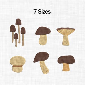 Mini Mushroom Embroidery Design, Mushroom Embroidery File, Mushrooms Set Embroidery, Fall Embroidery Design, Autumn Embroidery Files