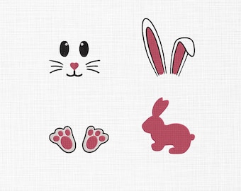 Love bunny Embroidery Design, Bunny set Embroidery Design, Bunny, Bunny ear, Bunny face, Bunny feet Embroidery designs, Easter bunny 5 Sizes
