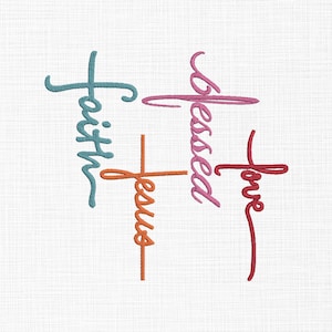Christian Embroidery Design, Faith, Love, Jesus, Blessed Cross Embroidery Design, Cross embroidery, Faith, Religious, Love Embroidery 6 Size