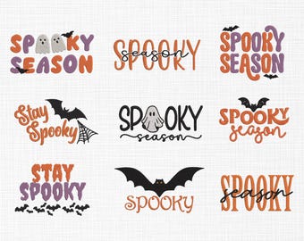 Spooky Season Embroidery Design, Halloween Embroidery Design, Spooky Embroidery Design, Spooky Ghost Embroidery Design, Halloween Text Set