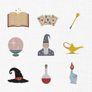 Mystic Set Embroidery Design, Witchy and Celestial Embroidery Bundle, Magic Embroidery, Mystic Embroidery Design, Magician Set 5 Sizes